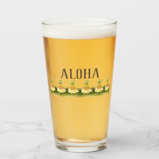 Aloha-ananasegrens Glas (Voorkant gevuld)