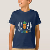 Aloha-ananasontwerp - Kinderen Basic T-Shirt (Voorkant)