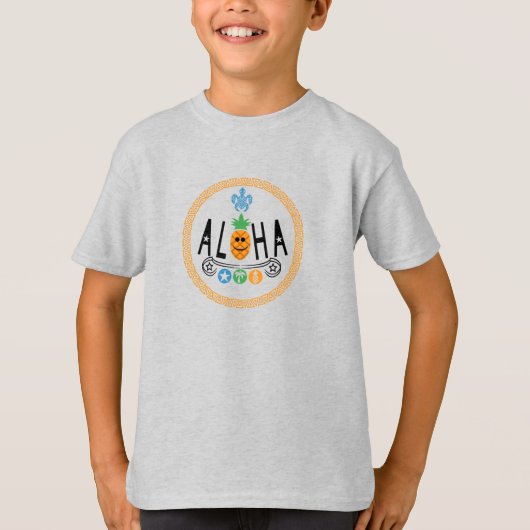 Aloha-ananasontwerp - Kinderen Basic T-Shirt (Voorkant)