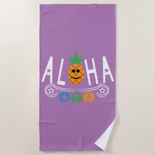 Aloha-ananassieontwerp — Beach Towel Strandlaken (Voorkant)