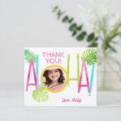 Aloha Anniversaire Tropical Luau Carte de remercie (Debout devant)