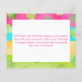 Aloha Anniversaire Tropical Luau Carte de remercie (Dos)