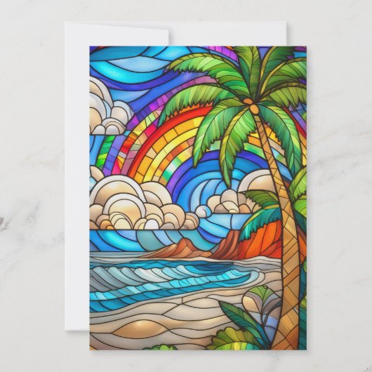 Aloha arc-en-ciel île vitrail carte (Devant)