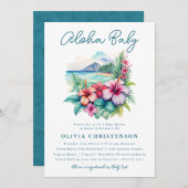 Aloha Baby Baby shower tropical Invitation (Devant / Derrière)