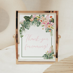 Aloha Baby shower Bedankt voor je komst Poster