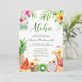 Aloha Baby shower de fruits tropicaux Invitation (Debout devant)
