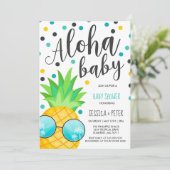 Aloha Baby shower Invitation Baby shower ananas (Debout devant)