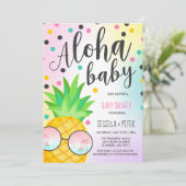 Aloha Baby shower Invitation Baby shower ananas (Debout devant)