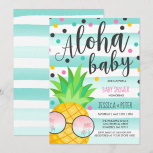 Aloha Baby shower Invitation Baby shower ananas