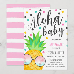 Aloha Baby shower Invitation Pineapple Baby shower Kaart