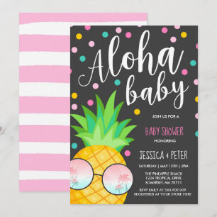 Aloha Baby shower Invitation Pineapple Baby shower Kaart