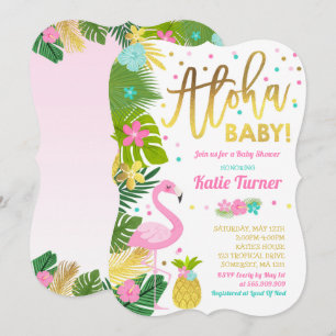 Aloha Baby shower Invitation Tropical Baby shower Kaart