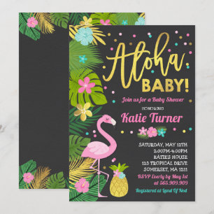 Aloha Baby shower Invitation Tropical Baby shower Kaart