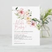 Aloha Baby shower Invitation, tropisch Baby shower Kaart (Staand voorkant)