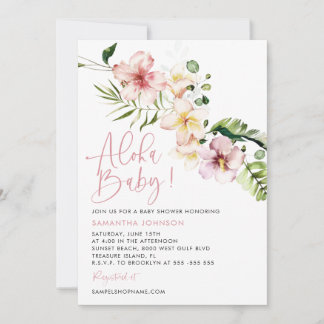 Aloha Baby shower Invitation, tropisch Baby shower Kaart