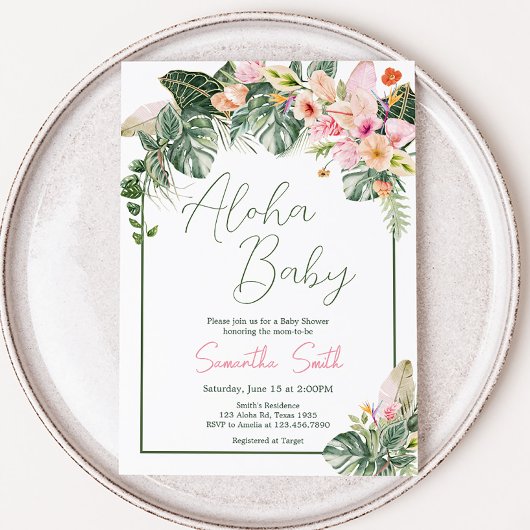 Aloha-Baby shower Kaart