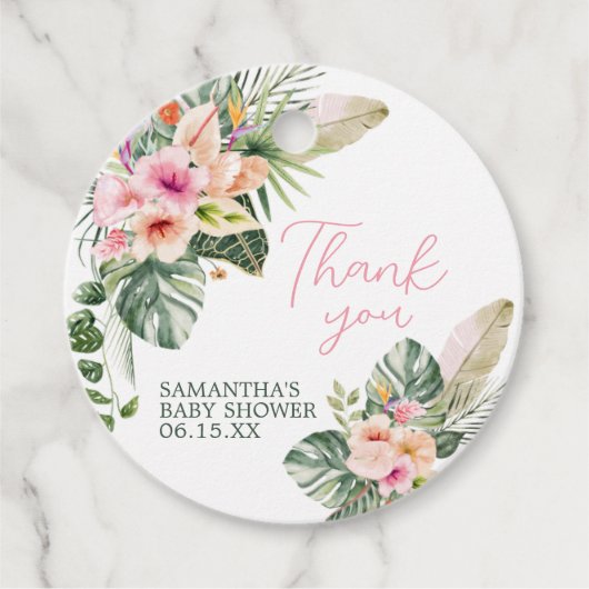 Aloha Baby shower Round Bedankjes Labels (Voorkant)