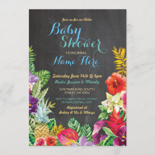 Aloha Baby shower Tropical Luau Boy Invitation ble