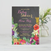 Aloha Baby shower Tropical Luau fille Invitation r (Debout devant)