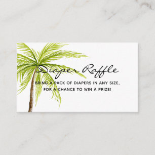 Aloha Baby shower Tropisch Diaper Raffle Ticket Informatiekaartje