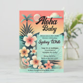 Aloha Baby shower Uitnodiging (Staand voorkant)