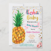 Aloha baby shower uitnodiging - Zomer tropisch (Voorkant)