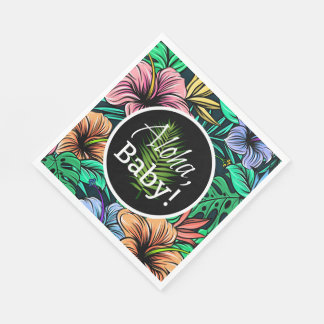 Aloha Baby Tropical Hibiscus Theme Baby shower Servet