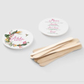 Aloha Baby Tropical Wreath Baby shower Menu Handwaaier (Niet-gemonteerd)