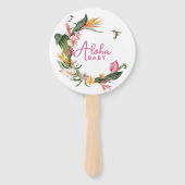 Aloha Baby Tropical Wreath Baby shower Menu Handwaaier (Voorkant)
