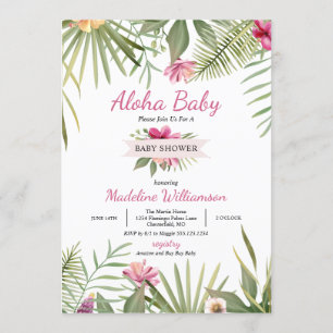 Aloha Baby Tropisch Baby shower Kaart