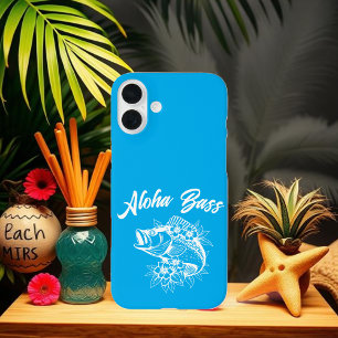 Aloha Bass Hawaiian Light Blue iPhone 16 Plus Hoesje