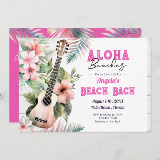 Aloha Beach Meisjesweekend Kaart (Voorkant / Achterkant)