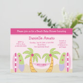 Aloha Beach Party Baby Girl Douche Invitation (Debout devant)