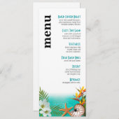 Aloha Beach Wedding Menu Plumeria Frangipani (Devant / Derrière)