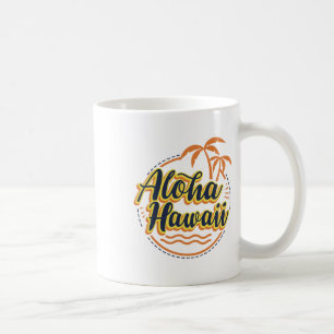 Aloha Beaches Hawaii Palms Surfer Shirt Koffiemok