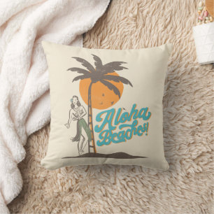 Aloha Beaches Hula Girl Hawaii Hawaiian Retro Kussen