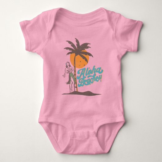 Aloha Beaches Hula Girl Hawaii Hawaiian Retro Romper (Voorkant)
