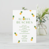 Aloha beaches Pineapple Bachelorette Party Kaart (Staand voorkant)
