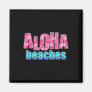 Aloha Beaches Pink Hibiscus Flower Hawaii Hawaï Magneet