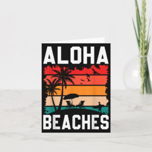Aloha Beaches Retro Beach Vacation Summer Quote Wo Kaart