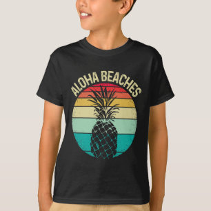 Aloha Beaches Retro zonsondergang Aloha Stranden T-shirt