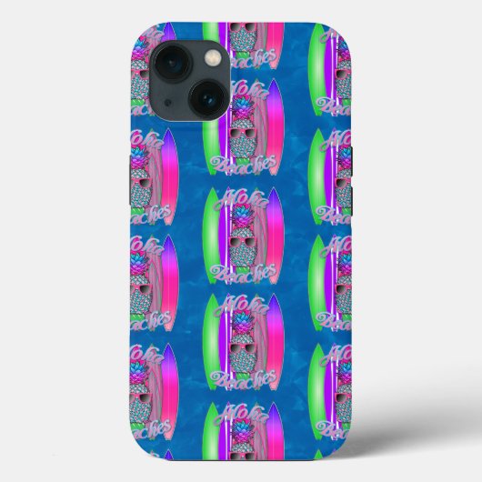 Aloha Beaches Summer Surfing Pineapple Case-Mate iPhone Case (Achterkant)