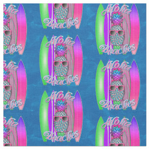 Aloha beaches Summer Surfing Pineapple Stof