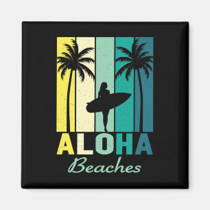 Aloha Beaches Surfer Girl Hawaii Hawaiian Magneet