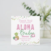 Aloha Bébé Rose Vert Tropicale Ananas Merci (Debout devant)