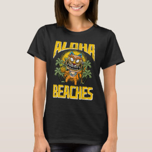 Aloha bezoekt Hawaiian Cat Wearing Tiki Mask Luau T-shirt