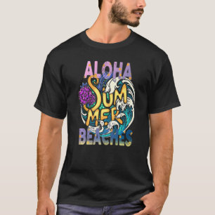Aloha bezoekt Tropisch Hawaiian Summer Island Vaca T-shirt