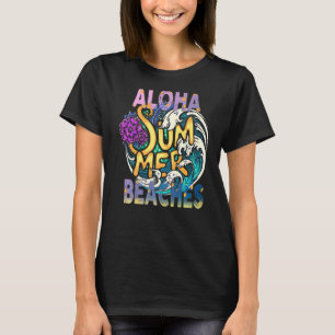 Aloha bezoekt Tropisch Hawaiian Summer Island Vaca T-shirt