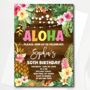 Aloha Birthday Invitation modèle Hawaiian Birthd