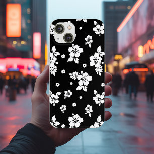 Aloha Black Classic Hawaiian Seamless Pattern iPhone 13 Hoesje